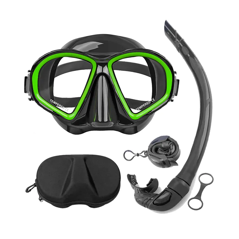 ALoma set Snorkel memancing dengan tas peralatan, set snorkel memancing dengan tombak, masker selam gratis Volume rendah kustom dan tas perlengkapan