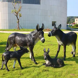 Custom Donkey Fiberglass For Decor Animal Decoration Sculptures Garden Animal Decoration