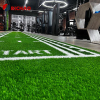 Tapete de Césped Artificial de Alta Densidad para Entrenamiento Profesional, Material PP de 15 mm, para Gimnasio, Fitness, Deportes de Interior, Color Negro