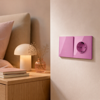 Nouvelle prise française de couleur beige à charge rapide avec double port USB-C, interrupteur EU 1/2/3 gang, certifiée TUV CE