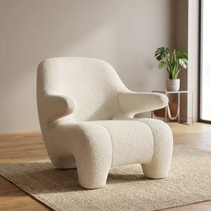 Sillón de Ocio Moderno de Tela, Estilo Contemporáneo, Tapizado Suave, Mueble de Sala de Estar con Respaldo Sólido - Product Image 3