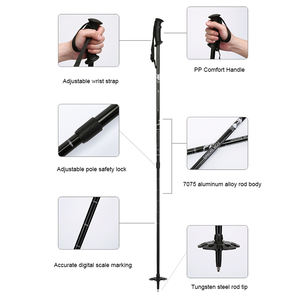 Venta al por mayor personalizado ligero Nordic Walking Trekking Bastón de esquí Venta caliente Cross Country Alpine Ski Pole Outdoor Ski Sticks - Product Image 5