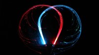 Fouet de danse en fibre optique rechargeable de 195 cm avec 10 couleurs et plus de 40 effets lumineux, rotation à 360 degrés et ambiance lumineuse