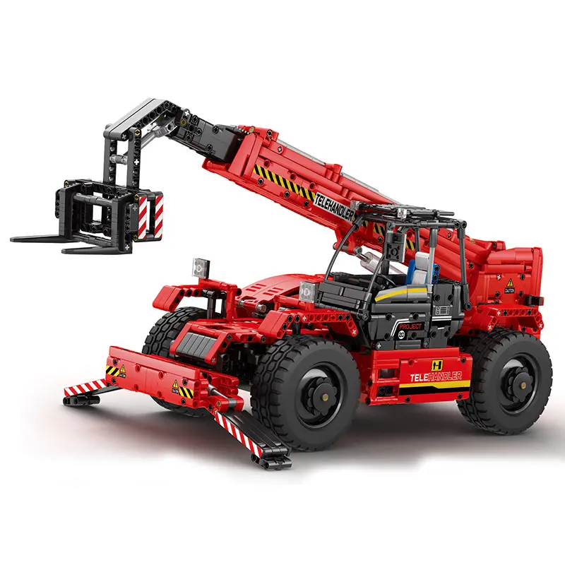Reobrix 22020 Military Series Remote Control Telescopic Arm Forklift MOC 2260pcs Building Block for Kids Christmas Gift