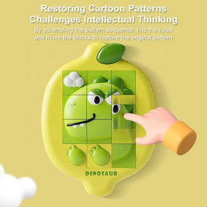 Rompecabezas Deslizante 3D Personalizado de Huarongdao, de Plástico, con Lindos Animales de Dibujos Animados y Dinosaurios, Juego Educativo Portátil 2 en 1 Unisex - Product Image 5