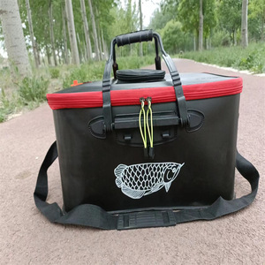 Eva Fishing Tackle <b>Box</b> Folding Live Fish Bucket 30cm 40cm 50cm Multi Purpose Outdoor Fishing Gear <b>Storage</b> Case Orange Gray - Product Image 2