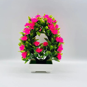 Plantes artificielles en pot, fleurs de lotus en forme de cœur, plastique, haute simulation, décorations pour la Saint-Valentin - Product Image 3
