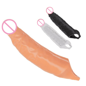 Erkekler İçin Yeniden Kullanılabilir Yumuşak Silikon Uzatıcı Prezervatif Gerçekçi Yetişkin Seks Oyuncağı Silikon Malzeme Kılıf Geciktirici Prezervatif - Product Image 3