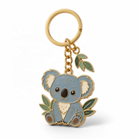 Porte-clés en émail souple en gros, motifs animaux (abeille, koala, raton laveur, grenouille), en alliage de zinc, pour sac, cadeau, fabricant de porte-clés métalliques personnalisés