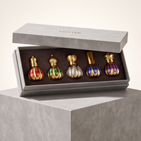Flacon d'huile essentielle portable mini 10 ml, finition givrée mate, flacon à bille en verre, bouchon doré, échantillon de parfum de voyage, souvenir de Dubaï