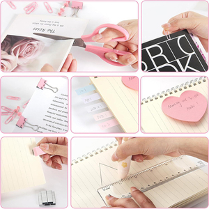 Großhandel modische Kunststoff 15cm Lineal und Hefter Set Günstige benutzer definierte Briefpapier Online für Schüler - Product Image 2