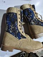 Sepatu Boots Kulit Suede Sapi Hitam Berkualitas Tinggi, Tahan Lama, Kuat, Asal Ghana, Bernapas, Model Tali, Berbahan Jala untuk Musim Dingin dan Musim Panas