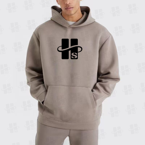 Sweat à capuche de sport pour homme en molleton épais de haute qualité personnalisé, respirant, couleur unie, épaules tombantes, 400GSM, en coton - Product Image 2