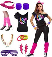 Costume et accessoires pour femmes Baige I Love the 80's Disco années 80 (XS-2XL)