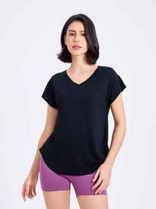 Haut court de <span class=keywords><strong>yoga</strong></span> décontracté léger et uni pour femme, séchage rapide, respirant, amincissant, idéal pour la course et le fitness - Product Image 3