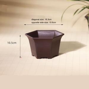Pots de bonsaï hexagonaux classiques en <span class=keywords><strong>plastique</strong></span> de 15.8cm pour la <span class=keywords><strong>culture</strong></span> de petits arbres - Product Image 6