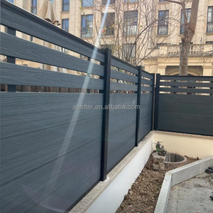 Clôture de jardin WPC noire en composite, écologique et durable, pour piscine et jardin, avec modélisation 3D - Product Image 2