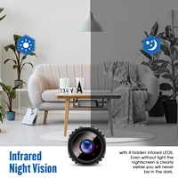 Mini Cámara WiFi 1080P HD 60° Gran Angular con Visión Nocturna, Detección de Movimiento, Cámara IP de Seguridad para el Hogar, Tarjeta de Memoria, CMOS, Soporte 360