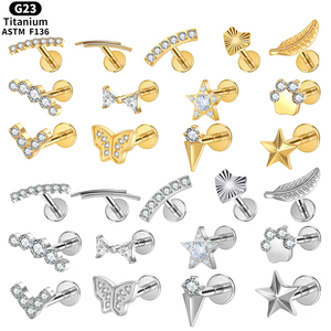 Joyería Ruiqian, Pendientes <span class=keywords><strong>de</strong></span> <span class=keywords><strong>Titanio</strong></span> ASTM F136, Estilo Ligero y Lujoso, Antialérgicos, <span class=keywords><strong>Piercing</strong></span>, <span class=keywords><strong>Titanio</strong></span> <span class=keywords><strong>Puro</strong></span> G23, Joyería para Mujer - Product Image 1