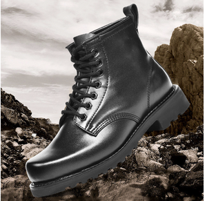 Botas de Tobillo HBA01 de Cuero Negro, Botas de Combate para Invierno y Desierto - Product Image 4