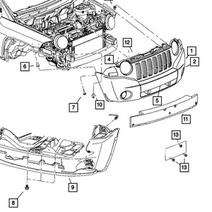 Parachoques Delantero Thzy 68002271AC para Jeep Compass Mk 2008-2010 con Transmisión Automática - Product Image 4