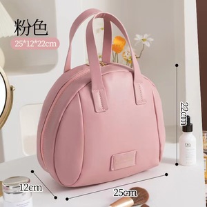 กระเป๋าใส่อุปกรณ์อาบน้ำท่องเที่ยวทรงกลมสีน้ำตาลกันน้ำสำหรับใช้ในชีวิตประจำวัน - Product Image 3