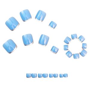 <span class=keywords><strong>Ongles</strong></span> d'orteils artificiels à presser, 24 pièces, couvrance totale, style français, réutilisables, en acrylique, pour les <span class=keywords><strong>pieds</strong></span> - Product Image 6