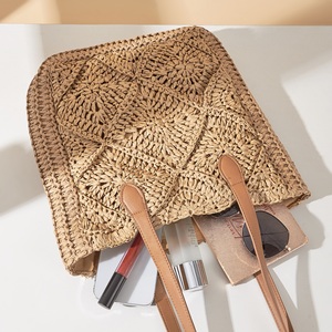 Sac à main décontracté <span class=keywords><strong>en</strong></span> paille tissé à la main pour femmes, sac à bandoulière pour la plage d'été, sac fourre-tout pour les <span class=keywords><strong>vacances</strong></span> et les voyages - Product Image 6