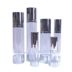 Flacon pompe airless de luxe vide 15ml 30ml 50ml, argent brillant électroplaqué UV, pour crème et lotion - Product Image 1