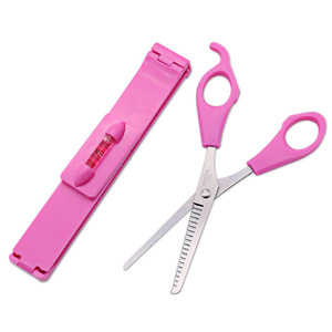 Lu Ban's Work Pink Thinning Shears 19 Teeth With Balance Ruler Hairdressing Scissors For Bangs Cutting - Product Image 2