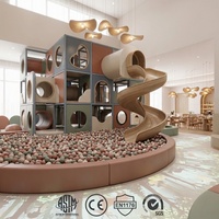 Ensemble clé en main pour aire de jeux intérieure à fort retour sur investissement : jeux souples + café haut de gamme + événements d'anniversaire - Design personnalisé style nordique Morandi