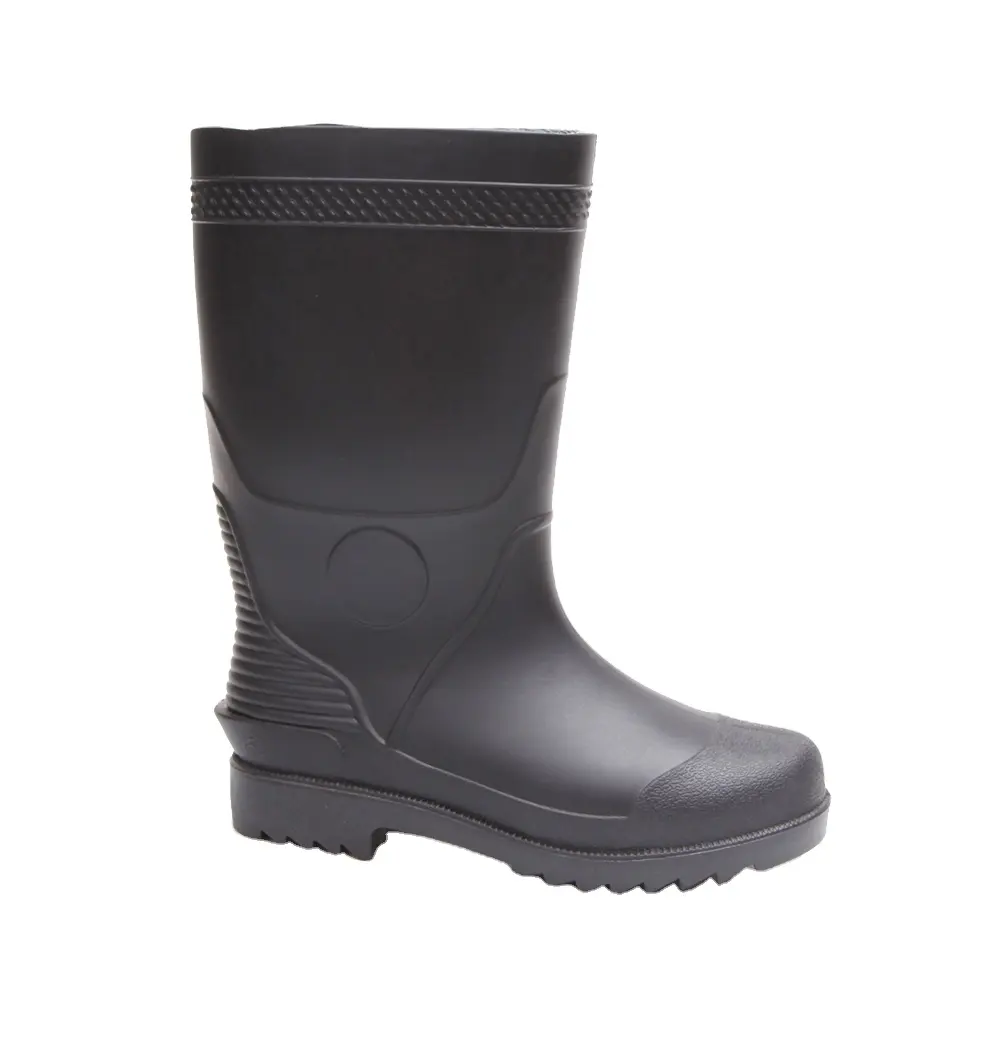 customized logo half boot gumboots mining farming shoes green black soft rubber rain boots outdoor men
