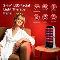 Appareils de luminothérapie infrarouge avec miroir de maquillage éclairé 460/590/660/850nm 216 LED Panneau de luminothérapie rouge pour le visage
