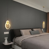 Lampe suspendue LED en fer de style nordique minimaliste moderne, hauteur réglable, taille moyenne, noire, CRI élevé 80, éclairage pour chambre et bureau, garantie 2 ans