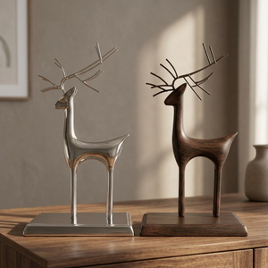 Decoración Navideña de Metal con Forma de Ciervo, Soporte para Calcetines, Adorno de Reno de Hierro con Acabados en Negro y Plata para Exhibición Navideña - Product Image 2