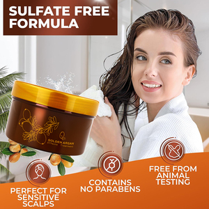 <span class=keywords><strong>Masque</strong></span> capillaire à l'huile d'argan marocaine - Soin hydratant anti-frisottis pour femmes et hommes - Cheveux colorés, bouclés, abîmés, crépus et secs - Product Image 3