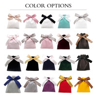 Pochettes Cadeaux de Luxe en Velours avec Cordon, Sacs à Bijoux en Peluche avec Ruban de Satin, Emballage pour Bonbons de Mariage, Plusieurs Couleurs, Vente en Gros
