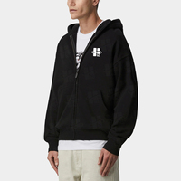 Sudadera con capucha para hombre, personalizada, con cremallera completa, ecológica, 100% algodón, para primavera, estilo casual urbano, con diseño de bordado personalizado, transpirable.