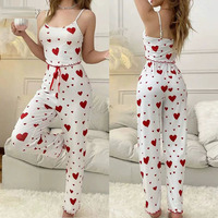 Conjunto de Pijama de Verano para Mujer, Cintura Elástica, Camiseta sin Mangas y Pantalones Cortos, Ropa de Dormir de 2 Piezas