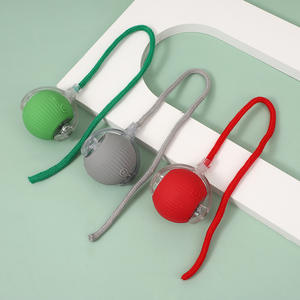 Giocattolo Ecologico per Gatti a Forma di Palla Divertente, Auto-Giocante Anti-Noia, Accessori per Animali Domestici, Giocattolo in Silicone con Piume da 6cm per Gatti - Product Image 2