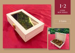Boîte à monnaie rectangulaire en bois écologique avec couvercle en verre, faite à la main pour le rangement d'objets d'art et de collection, capacité de 2 pièces de monnaie - Product Image 3
