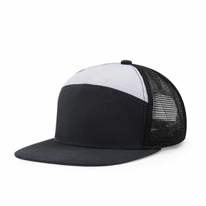 Wholesale High Quality Custom 7 Panels <b>Plain</b> Sport Snapback <b>Caps</b> Mesh Trucker Hats Trucker <b>Caps</b> - Product Image 3