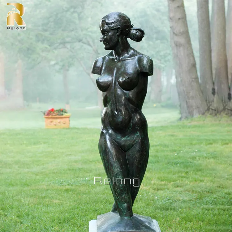 Modern Art Decor Antique Life Size Metal Naked Woman Nude Female Torso Bronze Sculpture