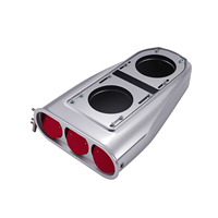 Capot de rue à ailettes en aluminium Pelle à air comprimé Quad simple ou double Volets ronds réversibles Poli Racing Scoop Street Rod Parts