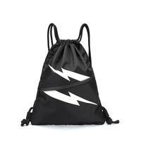 Grand sac de sport unisexe personnalisé sac à dos motif solide étanche avec cordon de serrage sports jeux d'entraînement voyage en plein air doublure polyester