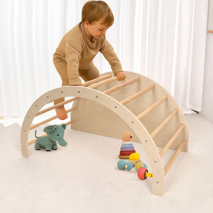 मोंटेसरी बच्चे बहु-कार्यात्मक लकड़ी की चढ़ाई फ्रेम सहित बहु-कार्यात्मक लकड़ी की चढ़ाई फ्रेम सेट - Product Image 5