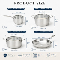 Batterie de cuisine professionnelle TIANXING multicouche 3 et 5 plis en acier inoxydable, casseroles et poêles à induction, ustensiles de cuisine OEM
