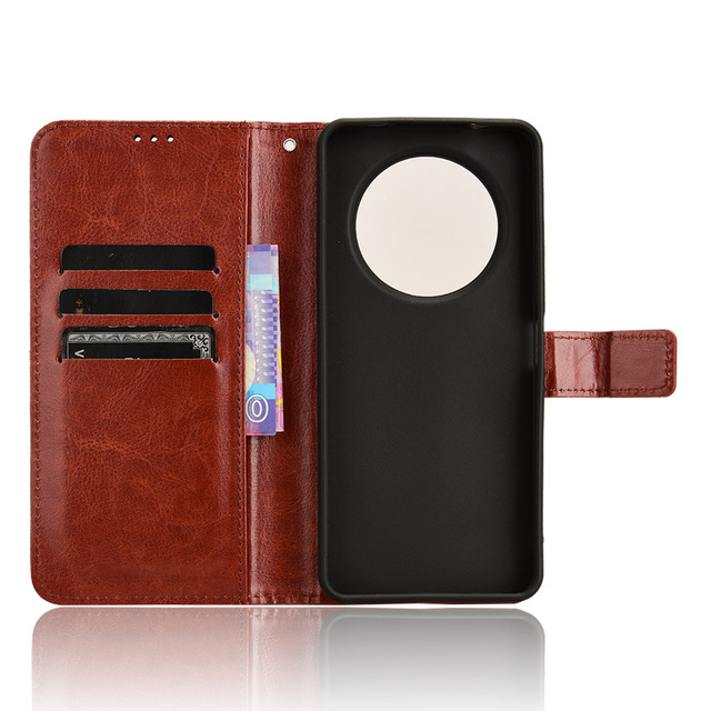 For Redmi A3 Crazy Horse Pattern Shockproof Premium Flexible PU Wallet Pouch Flip Magnetic Card Slot TPU Phone Case