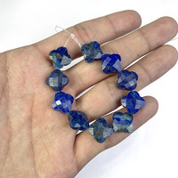 Perles de pierres précieuses trèfle à quatre feuilles à facettes de 12mm, brins de pierre taillés pour la fabrication de bijoux à bricoler soi-même, 10 perles par brin