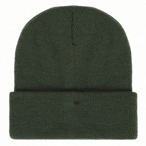 100% Acrylic Solid Color Plain Knitted Beanie Hat with Custom Logo Embroidery Wholesale From Manufacturers - Product Image 5